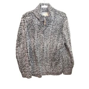 Weatherproof Vintage Gray Sherpa 1/4 Zip Pullover Soft Cozy Womens L